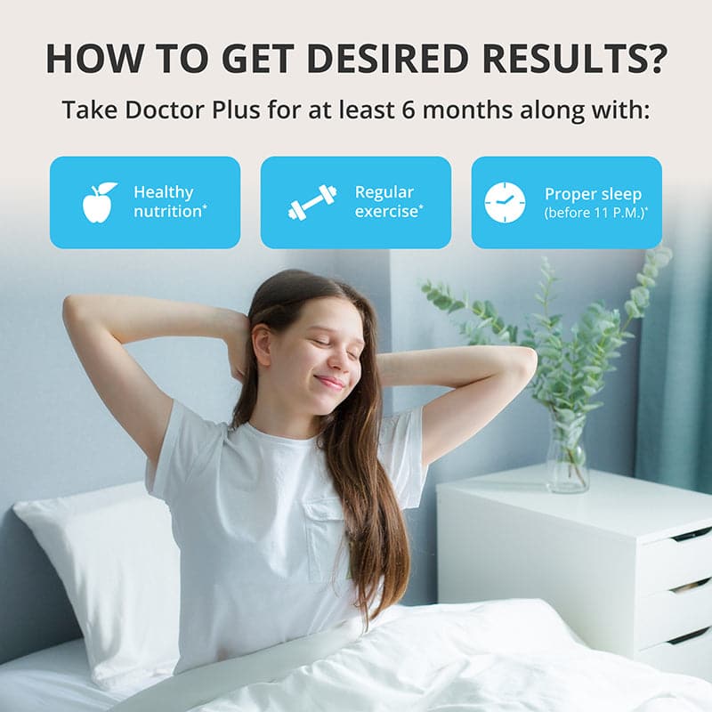 Doctor Plus Growth Support for Kids & Teens – Height, Bone & Immune Health | 60 Capsules by NuBest Nutrition