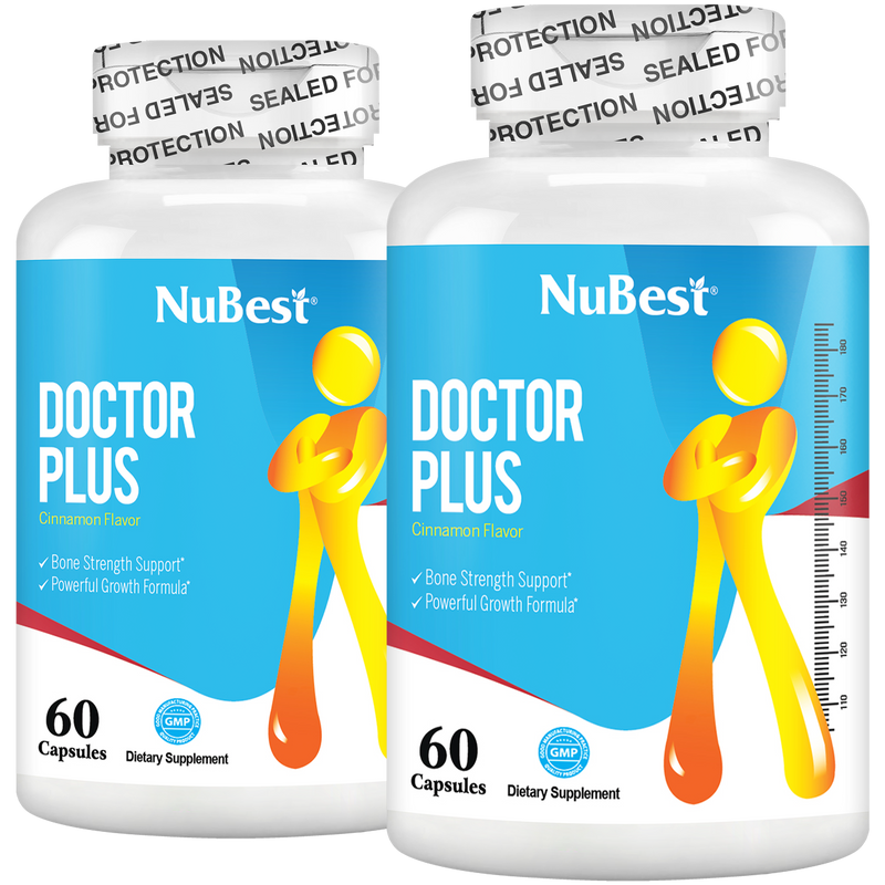 Doctor Plus Growth Support for Kids & Teens – Height, Bone & Immune Health | 60 Capsules by NuBest Nutrition