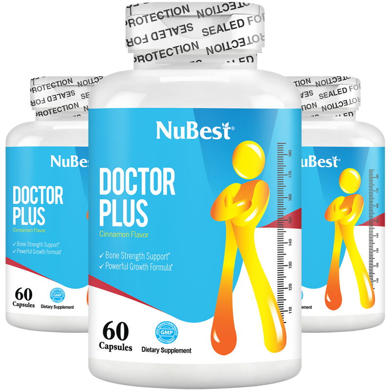 Doctor Plus Growth Support for Kids & Teens – Height, Bone & Immune Health | 60 Capsules by NuBest Nutrition