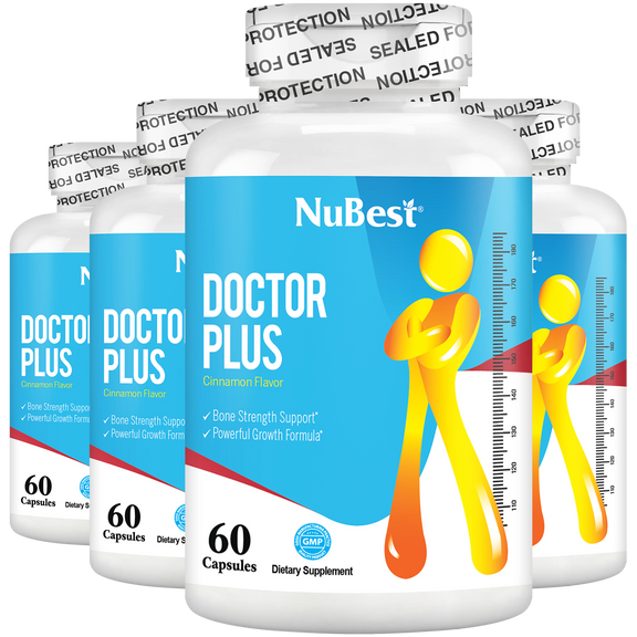 Doctor Plus Growth Support for Kids & Teens – Height, Bone & Immune Health | 60 Capsules by NuBest Nutrition