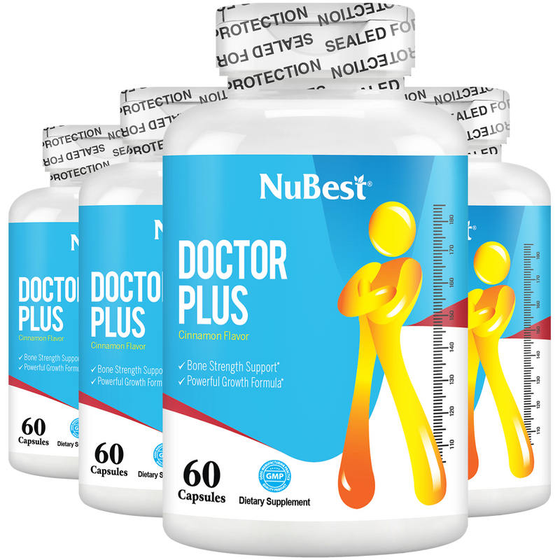 Doctor Plus Growth Support for Kids & Teens – Height, Bone & Immune Health | 60 Capsules by NuBest Nutrition