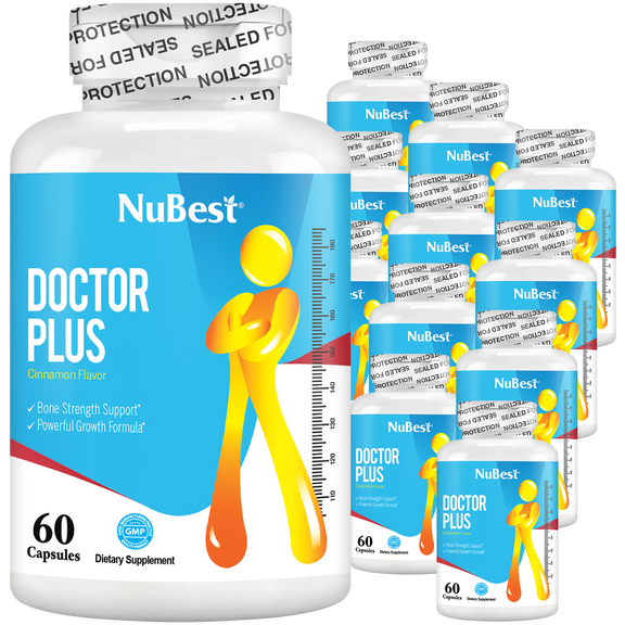 Doctor Plus Growth Support for Kids & Teens – Height, Bone & Immune Health | 60 Capsules by NuBest Nutrition