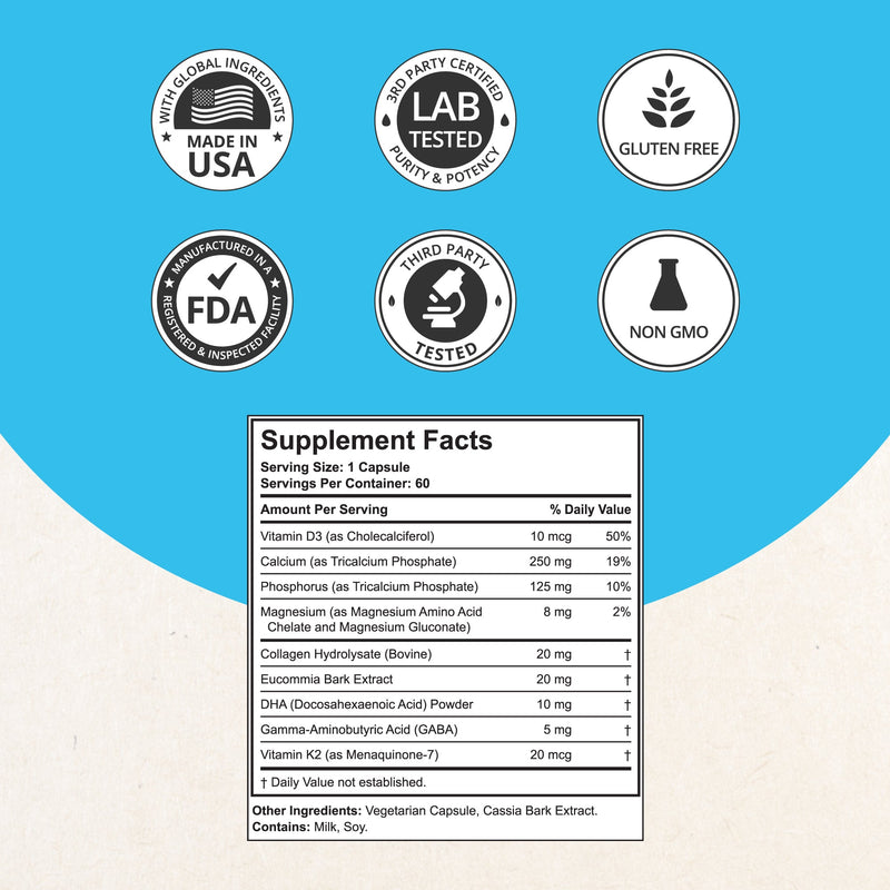 Doctor Plus Growth Support for Kids & Teens – Height, Bone & Immune Health | 60 Capsules by NuBest Nutrition