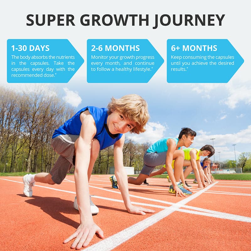 Doctor Plus Growth Support for Kids & Teens – Height, Bone & Immune Health | 60 Capsules by NuBest Nutrition