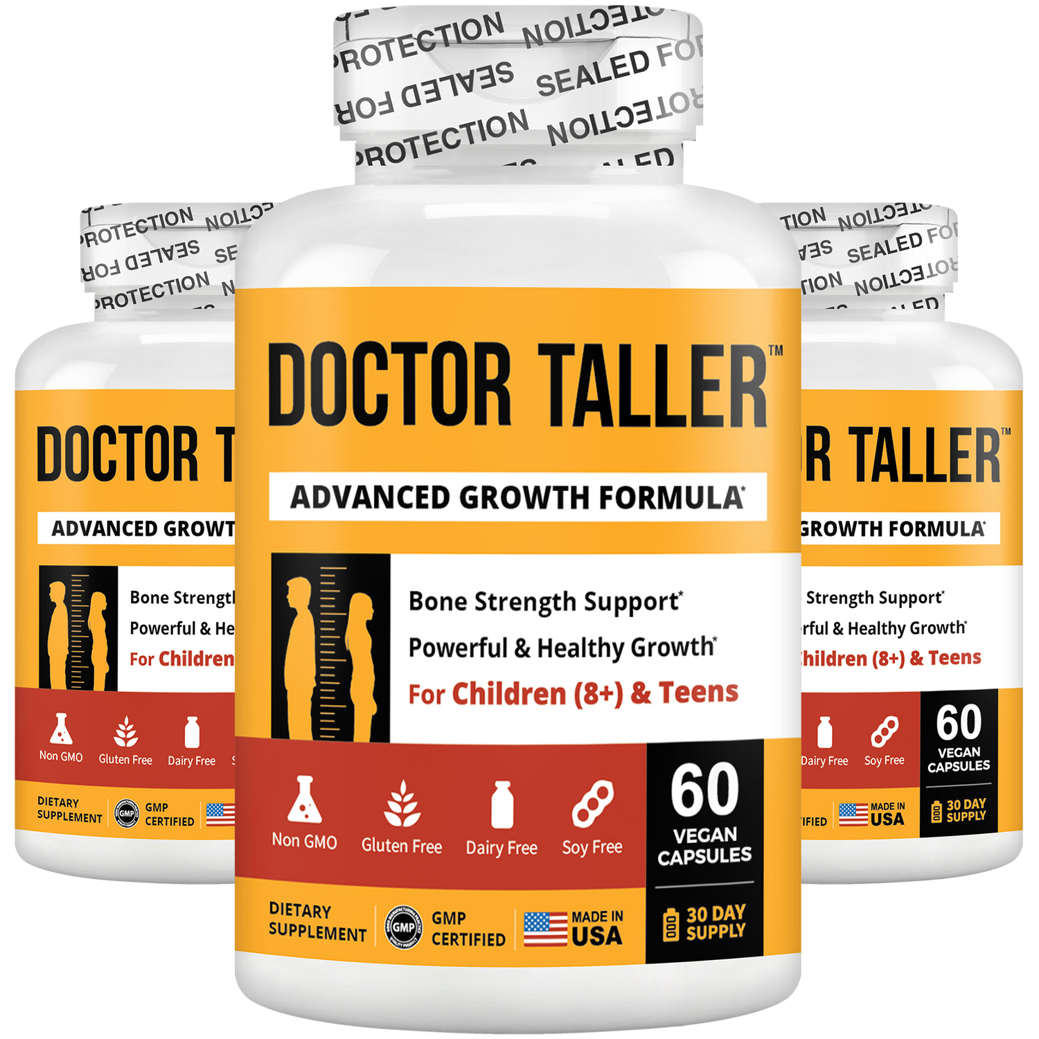 Doctor Taller Height Support for Kids (8+) & Teens – Bone Growth & Development | 60 Vegan Capsules by NuBest Nutrition
