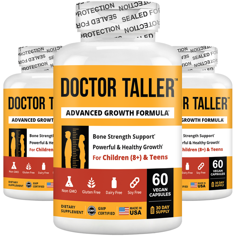 Doctor Taller Height Support for Kids (8+) & Teens – Bone Growth & Development | 60 Vegan Capsules by NuBest Nutrition