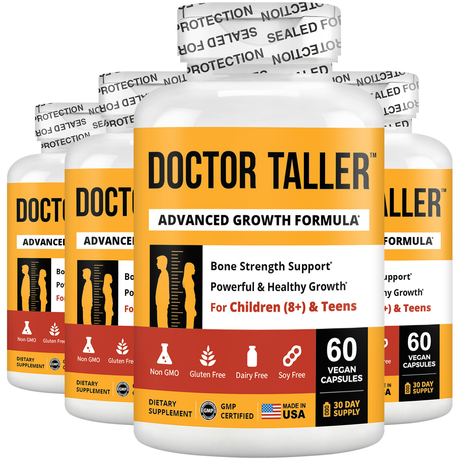 Doctor Taller Height Support for Kids (8+) & Teens – Bone Growth & Development | 60 Vegan Capsules by NuBest Nutrition