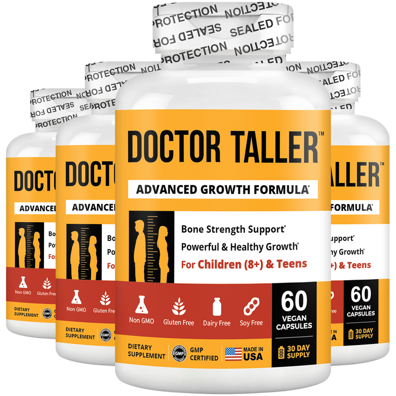 Doctor Taller Height Support for Kids (8+) & Teens – Bone Growth & Development | 60 Vegan Capsules by NuBest Nutrition