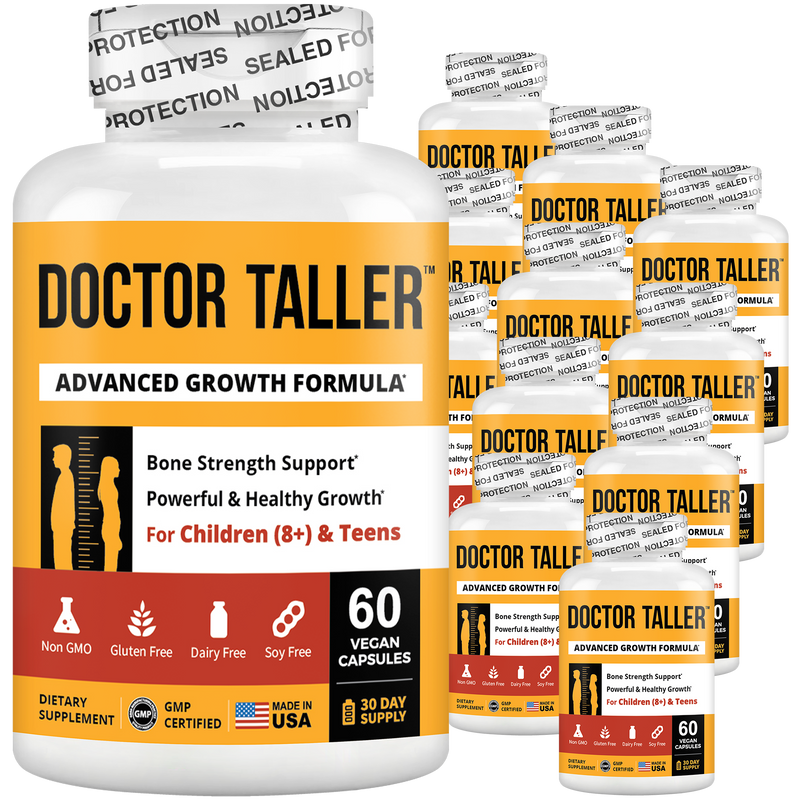 Doctor Taller Height Support for Kids (8+) & Teens – Bone Growth & Development | 60 Vegan Capsules by NuBest Nutrition