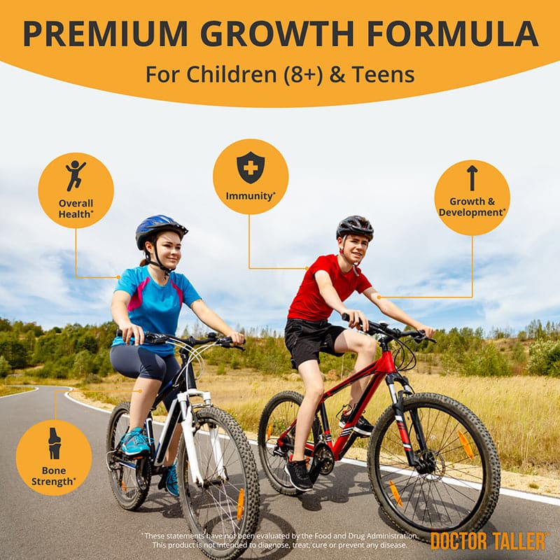 Doctor Taller Height Support for Kids (8+) & Teens – Bone Growth & Development | 60 Vegan Capsules by NuBest Nutrition