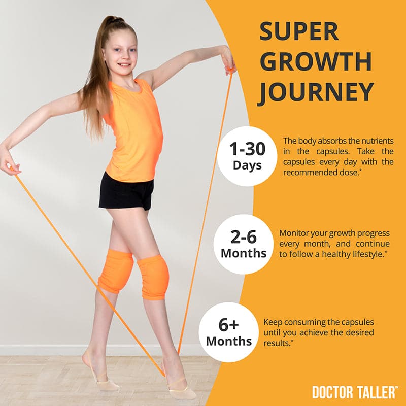 Doctor Taller Height Support for Kids (8+) & Teens – Bone Growth & Development | 60 Vegan Capsules by NuBest Nutrition