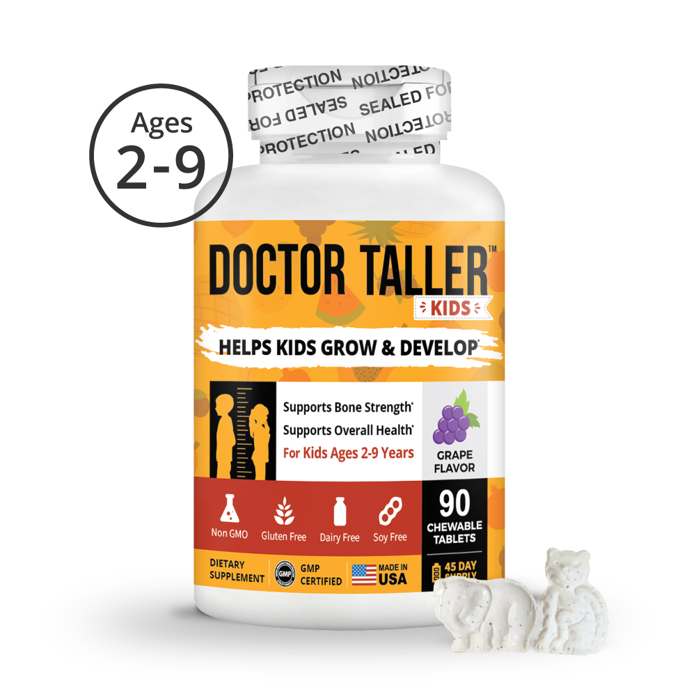 Doctor Taller Kids Grape Multivitamins (Ages 2–9) – Daily Immune & Growth Support | 90 Vegan Chewables by NuBest Nutrition