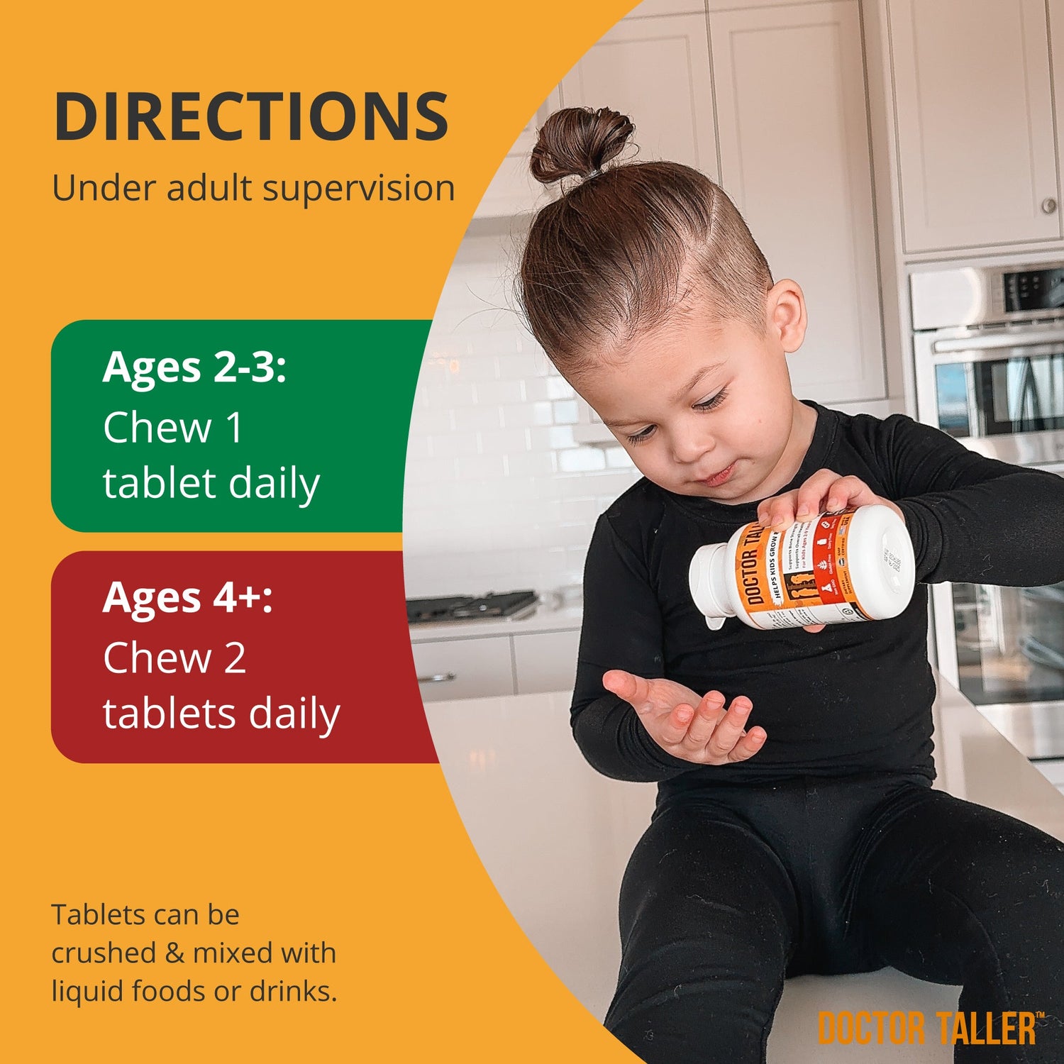 Doctor Taller Kids Grape Multivitamins (Ages 2–9) – Daily Immune & Growth Support | 90 Vegan Chewables by NuBest Nutrition