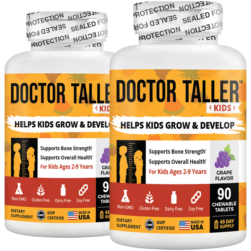 Doctor Taller Kids Grape Multivitamins (Ages 2–9) – Daily Immune & Growth Support | 90 Vegan Chewables by NuBest Nutrition