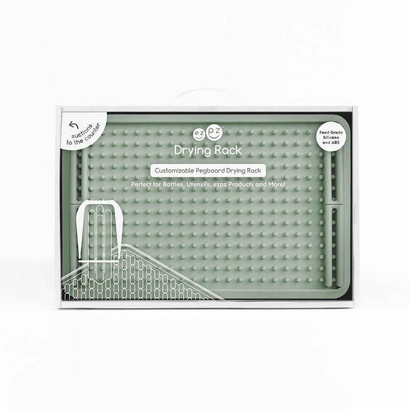 The Drying Rack in Sage by ezpz / Odor-Resistant, 100% Silicone Drying Rack #color_sage