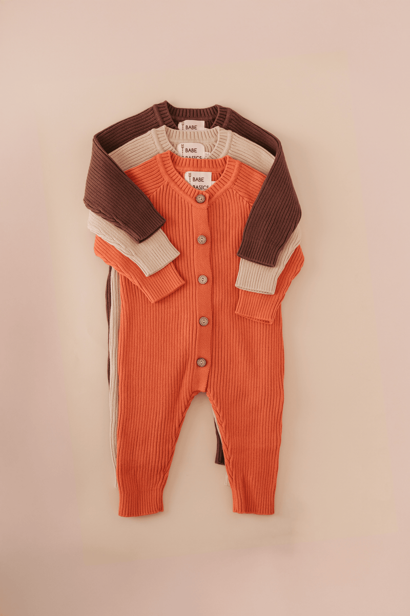 Everyday Ribbed Baby Romper – Cozy & Cute Fall Essential by Babe Basics