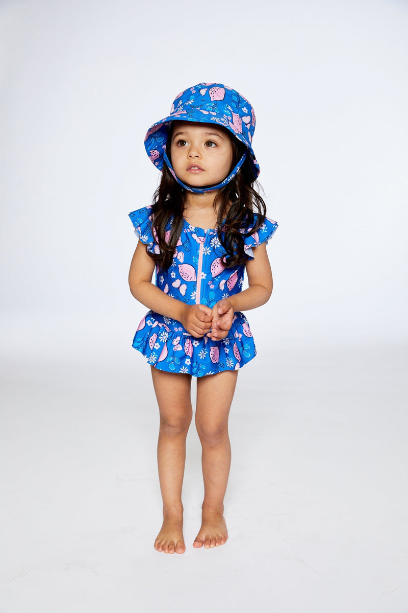 One Piece Swimsuit Royal Blue Printed Pink Lemon - F30NG55_057