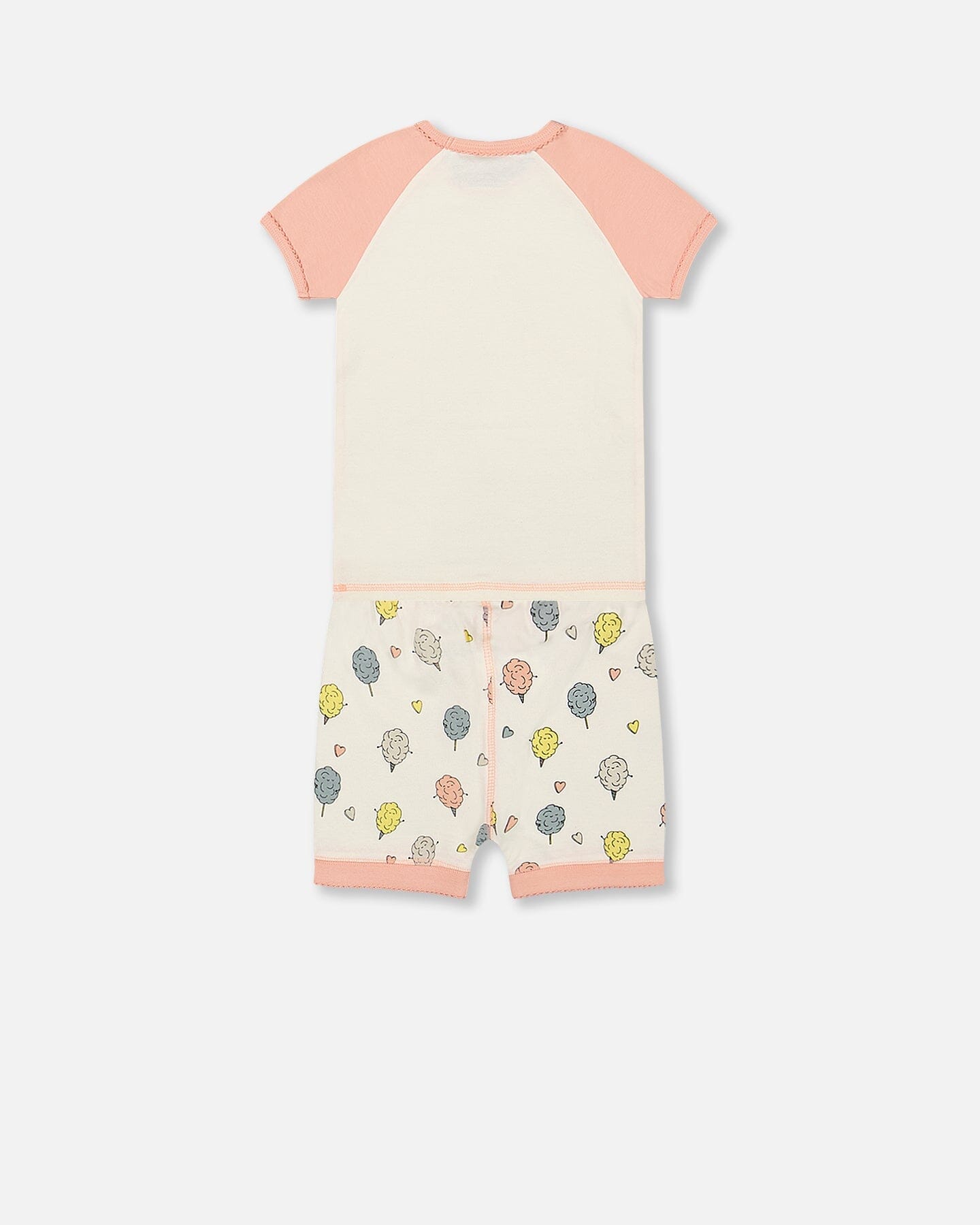 Organic Cotton Two Piece Pajama Set Off White Printed Cotton Candy - F30PG11US_065