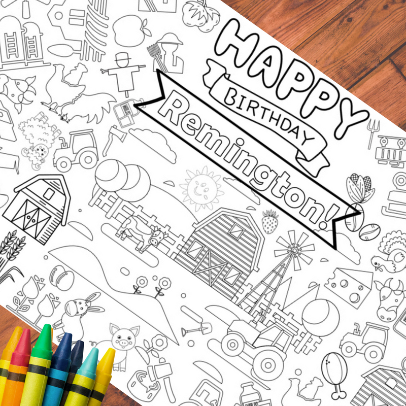 Farm Themed Coloring Table Cover