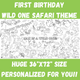 Wild Animals Coloring Tablecloth – Jumbo Party Activity Cover