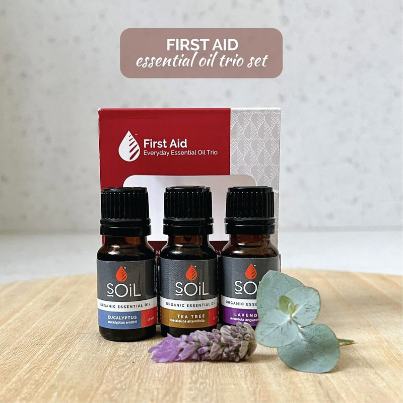 First Aid Organic Essential Oil Trio – Aromatherapy Set