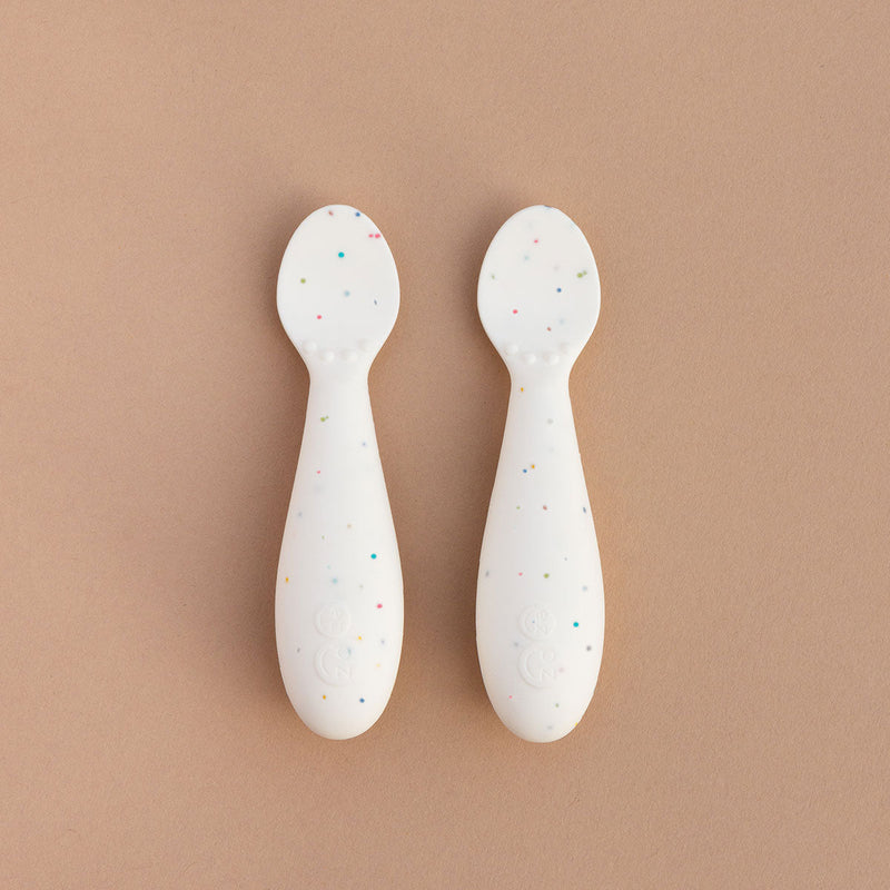 First Foods Set in Limited Edition Confetti by ezpz / The Original All-In-One Silicone Plates & Placemats that Stick to the Table#color_confetti