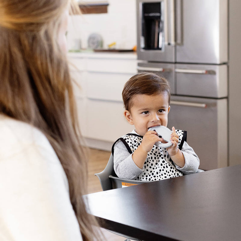 ezpz oral development tools in pewter light gray / silicone teethers for motor skill development #color_pewter