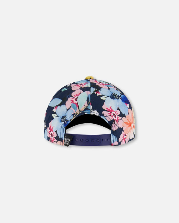 Floral Adventure Kids Cap – Navy, Pink & Yellow by Deux par Deux