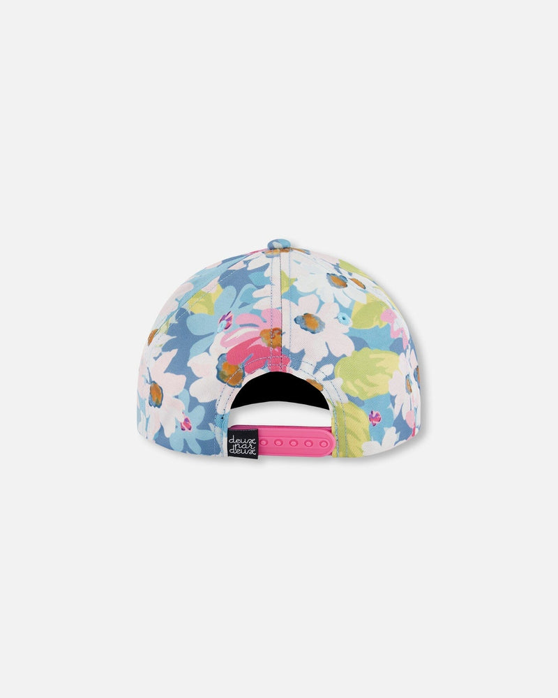 Floral Explorer Kids Cap – White, Pink & Green by Deux par Deux