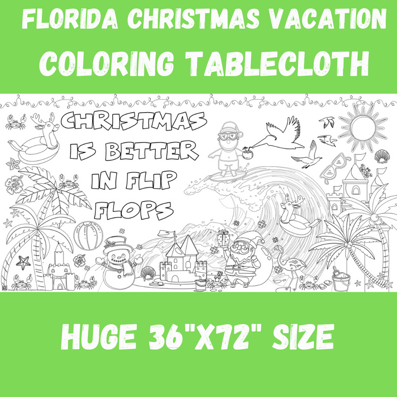 Christmas Coloring Tablecloth – Reusable Holiday Activity