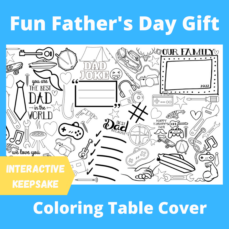 Father's Day Coloring Tablecloth