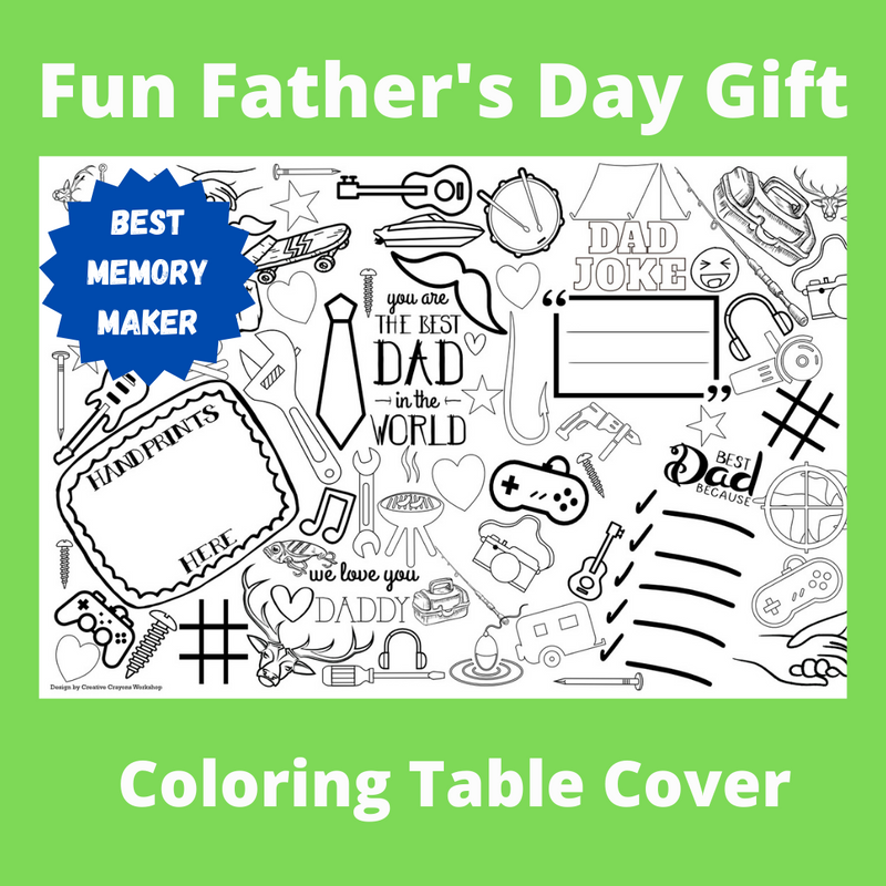 Father's Day Coloring Tablecloth