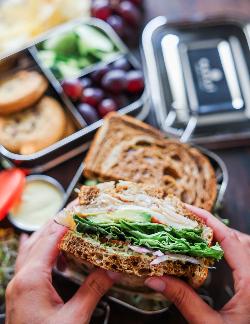 Stainless Steel 2-Tier Lunch Box – 3 Compartments by ecozoi