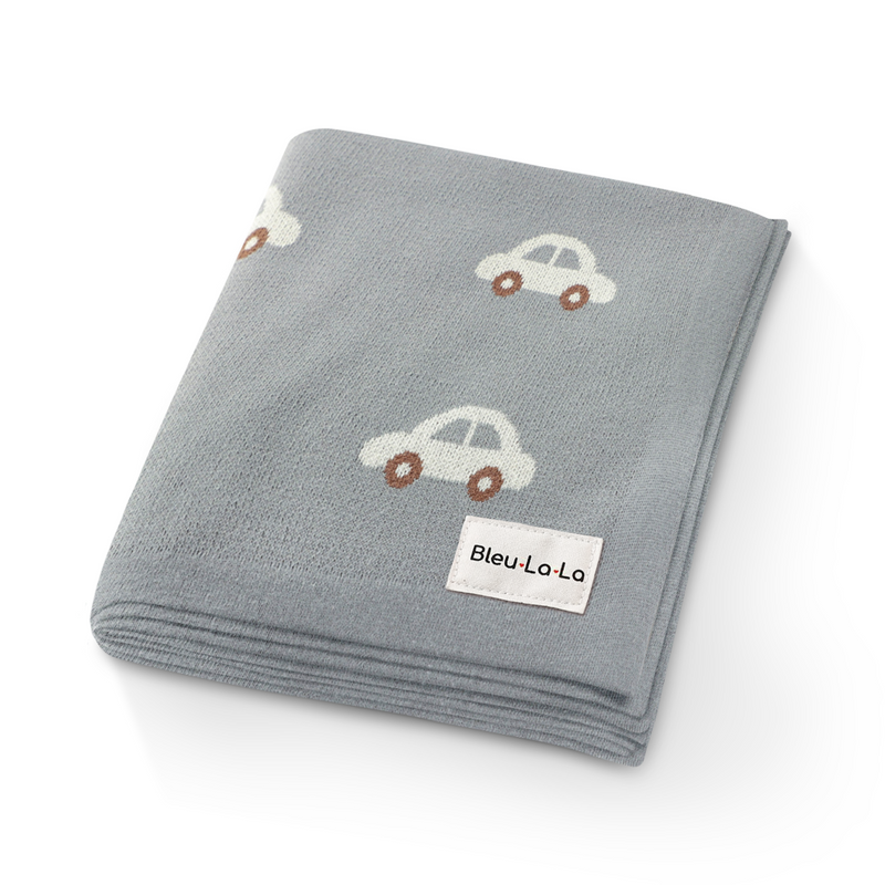 Cozy Cotton Knit Car Swaddle Blanket for Babies – by Bleu La La