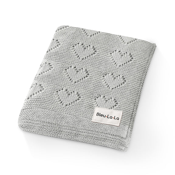 Heart Knit Organic Cotton Baby Blanket – Cozy Comfort