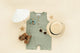 Green Crop Linen Romper – Soft, Non-Toxic Comfort for 6–24M by Babe Basics