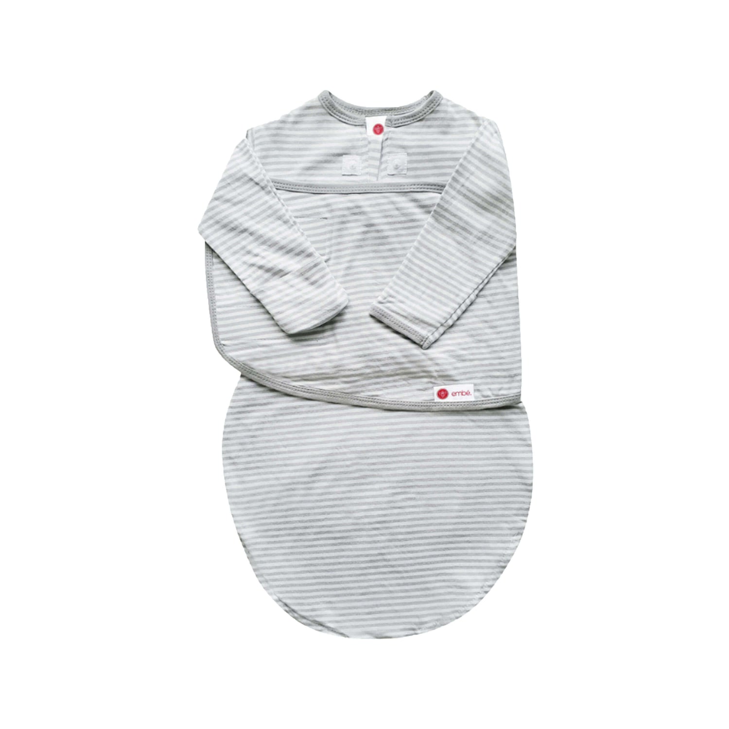 Grey Sripe Long Sleeve Starter Baby Swaddle embe