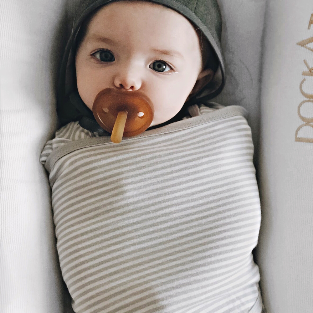 Grey Sripe Long Sleeve Starter Baby Swaddle embe