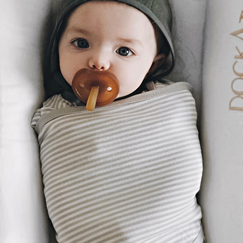 Grey Sripe Long Sleeve Starter Baby Swaddle embe