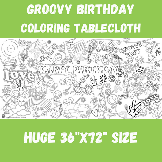 Groovy Birthday Personalized Coloring Poster