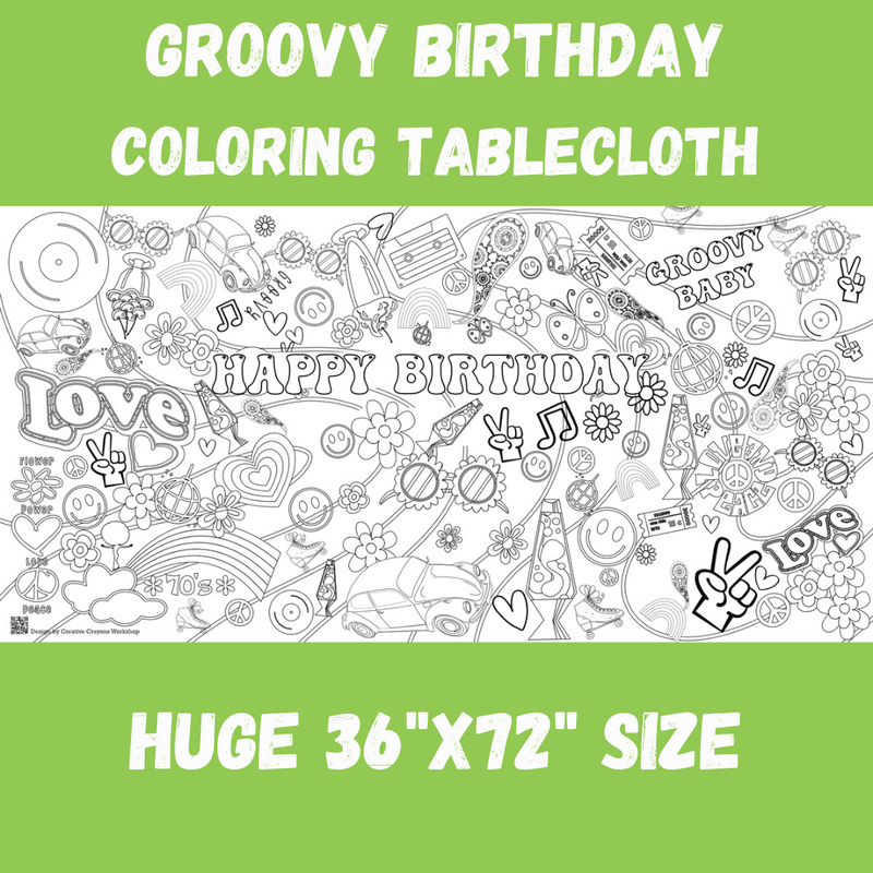 Groovy Birthday Personalized Coloring Poster