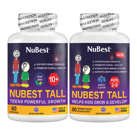 Growth Support Duo for Kids & Teens – Daily Bone, Height & Wellness Supplement | Ages 10+ by NuBest Nutrition