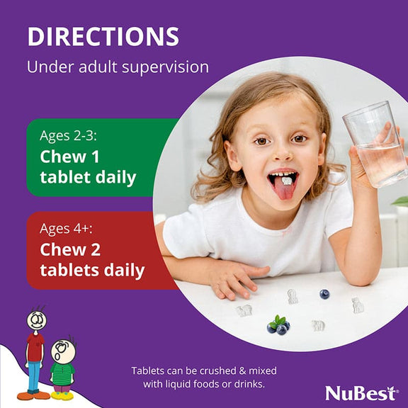 Growth Support Duo for Kids & Teens – Daily Bone, Height & Wellness Supplement | Ages 10+ by NuBest Nutrition