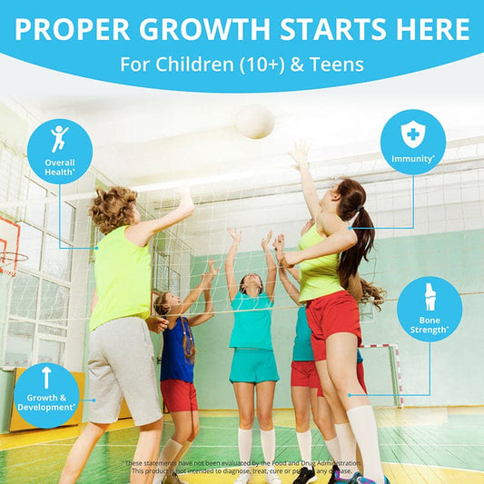 Growth Support for Kids & Teens – Height, Bone & Immune Health | 60 Capsules by NuBest Nutrition