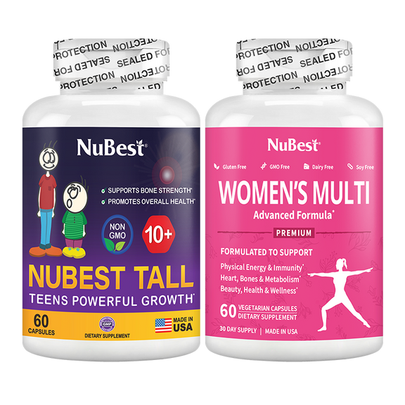 Growth & Wellness Support Duo – Kids 10+ & Women | Daily Vitamins by NuBest Nutrition