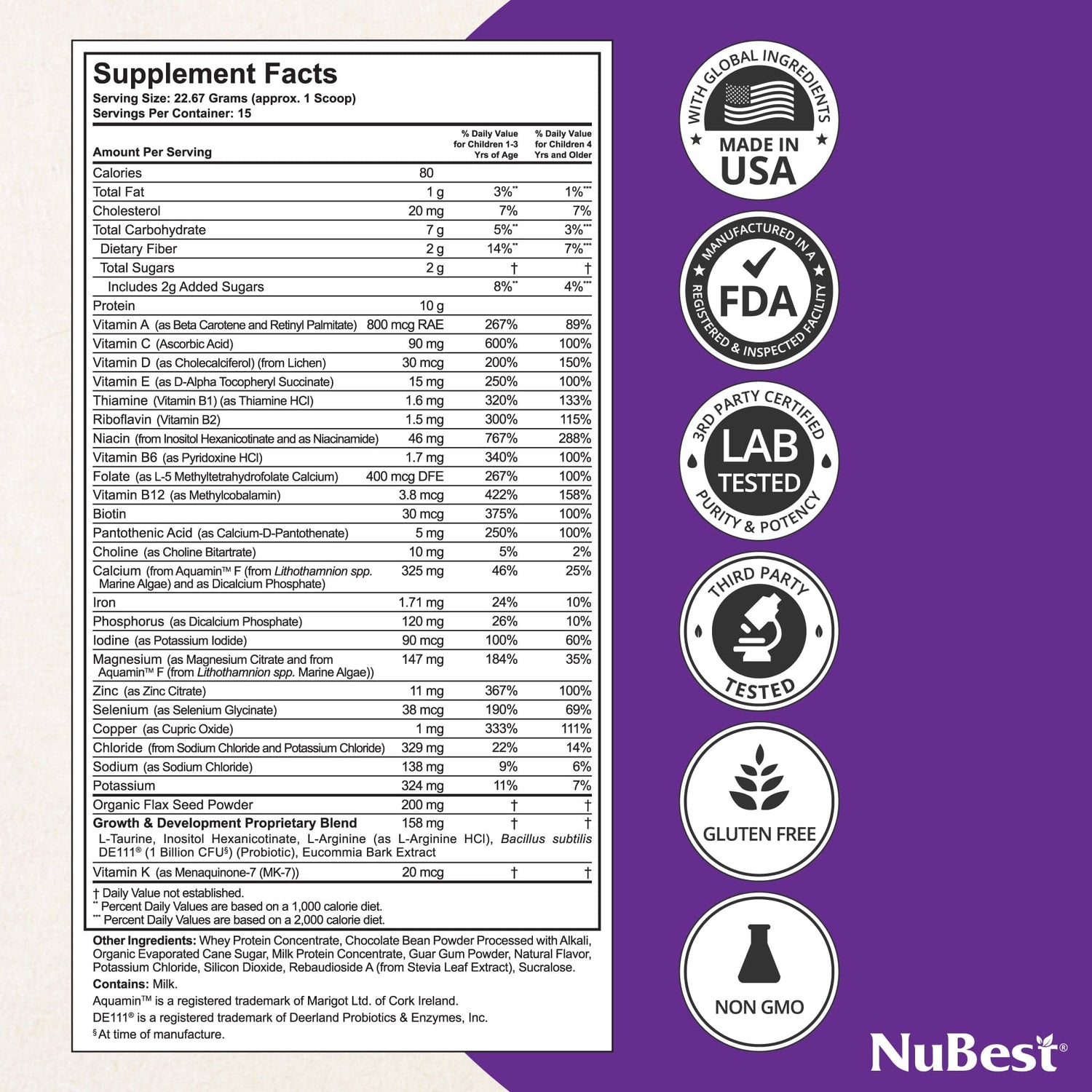 Growth & Wellness Support for Kids 10+ & Teens – Pro Duo Formula | Daily Health & Development by NuBest Nutrition