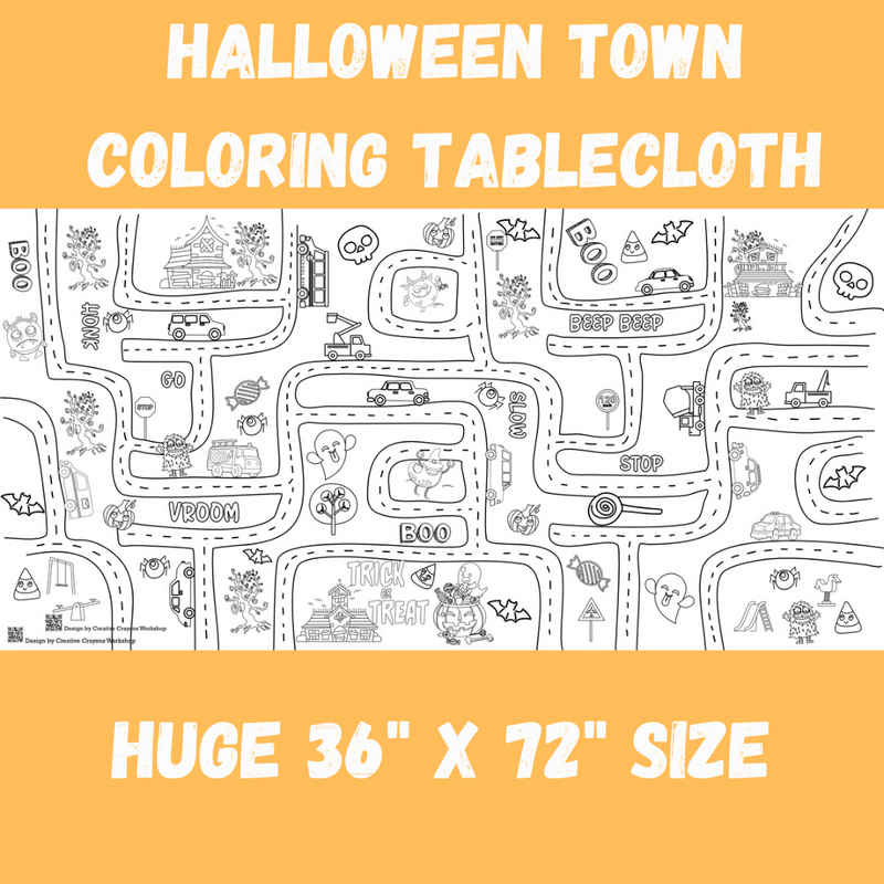 Halloween Kids Coloring Tablecloth