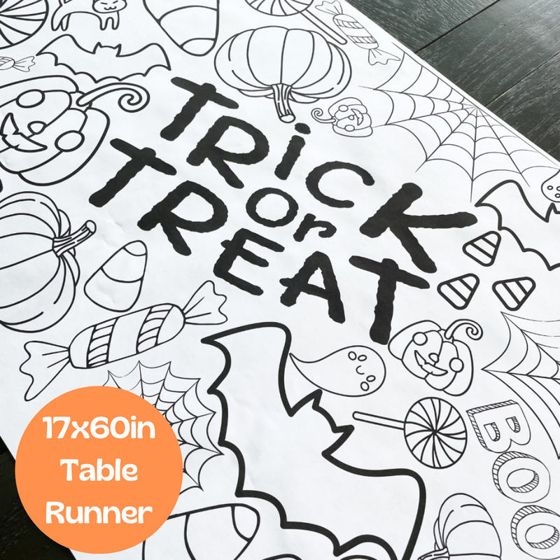 Halloween Coloring Table Runner