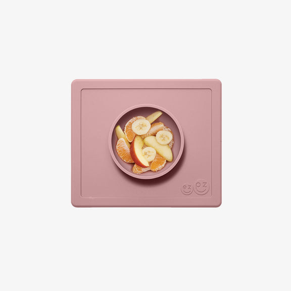 Happy Bowl in Blush by ezpz / The Original All-In-One Silicone Plates & Placemats that Stick to the Table #color_blush / Happy Bowl – Self-Feeding Made Simple for Babies & Toddlers by ezpz