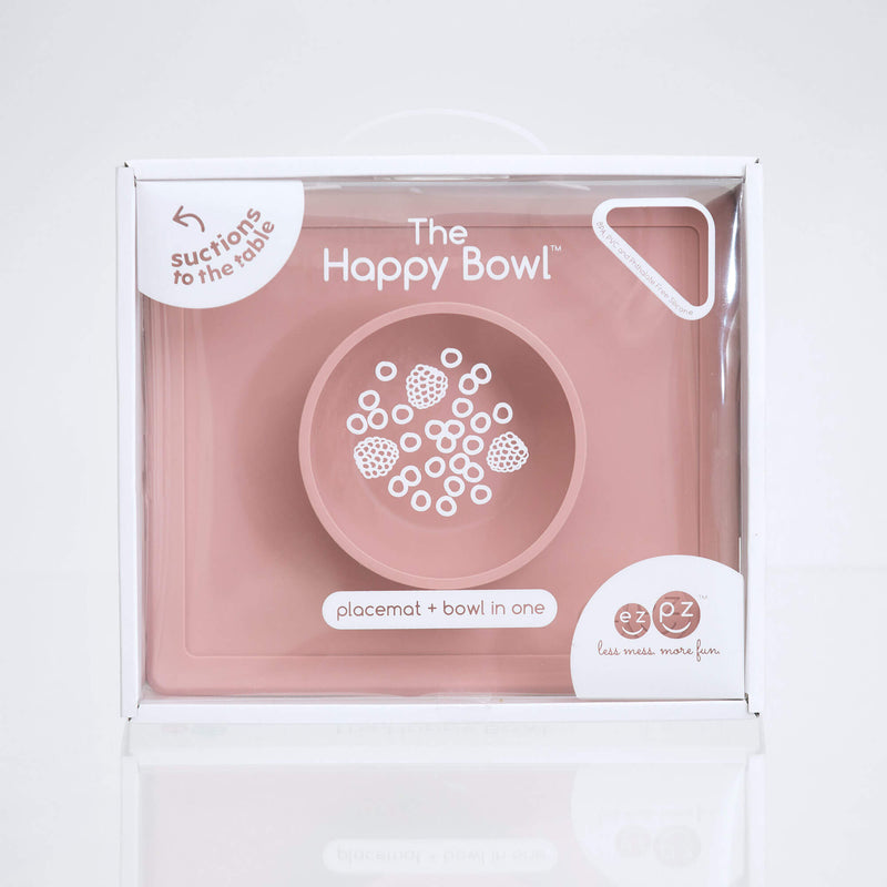 Happy Bowl in Blush by ezpz / The Original All-In-One Silicone Plates & Placemats that Stick to the Table #color_blush / Happy Bowl – Self-Feeding Made Simple for Babies & Toddlers by ezpz